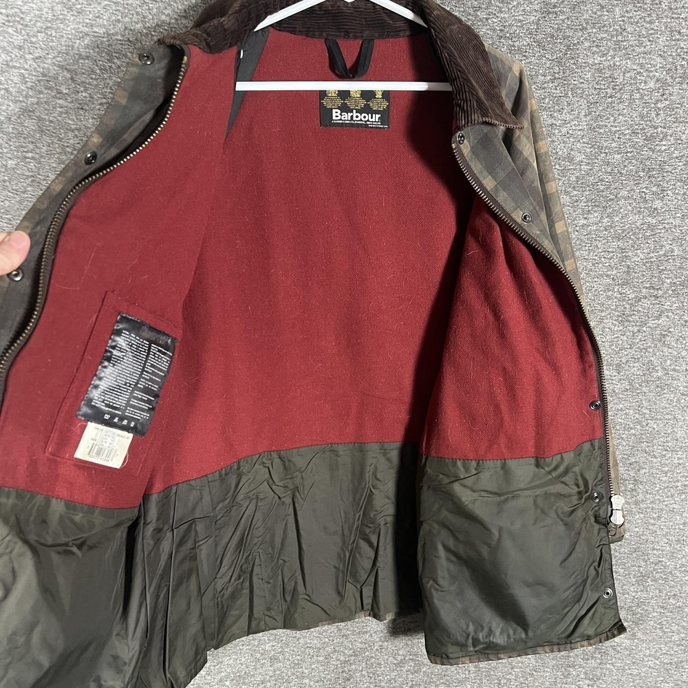 Barbour Ladies Winter Bedale Jacket Womens 18 Brown Waxed Check Fleece Lined - Picture 8 of 15
